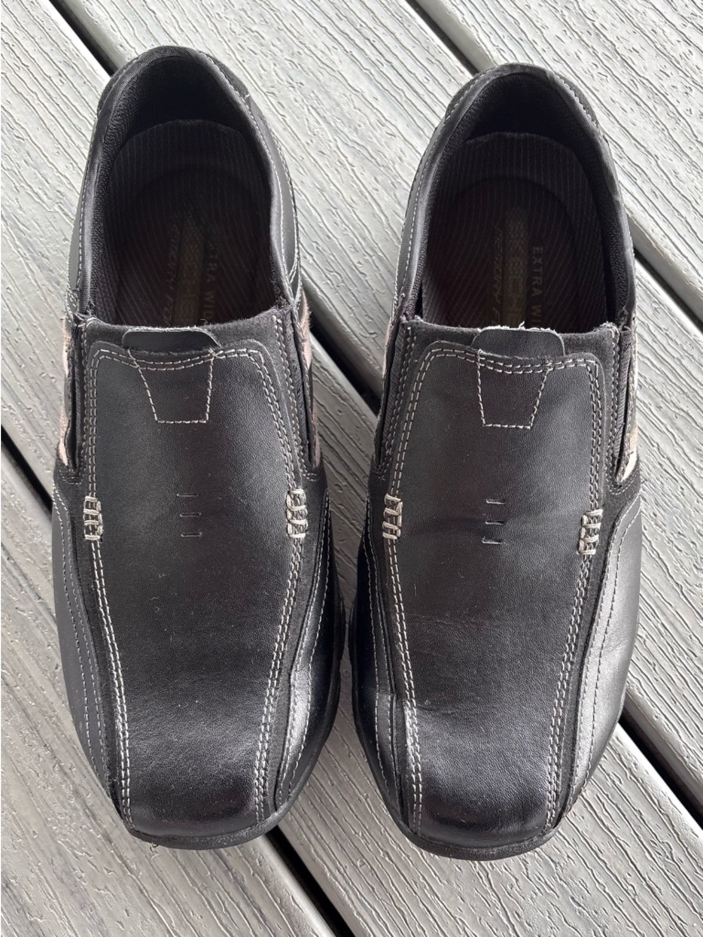Skechers Diameter-Zinroy Men's Black Leather Slip-On Casual Loafers